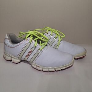 Adidas Tour360 Mens Golf Shoes White Red Neon Yellow Size 9